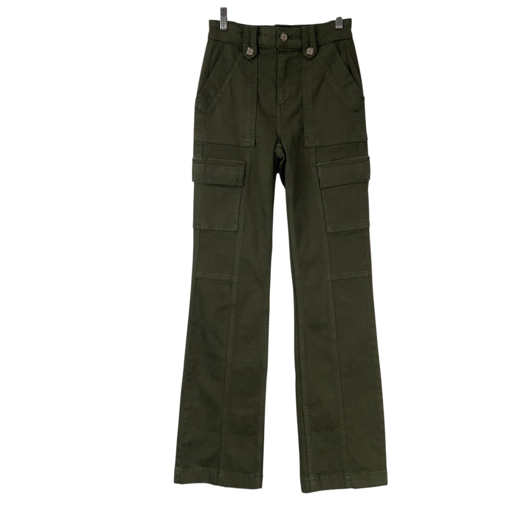 Whitehouse Black Market Olive Green Extra High Rise Cargo Trouser Pants Size 00